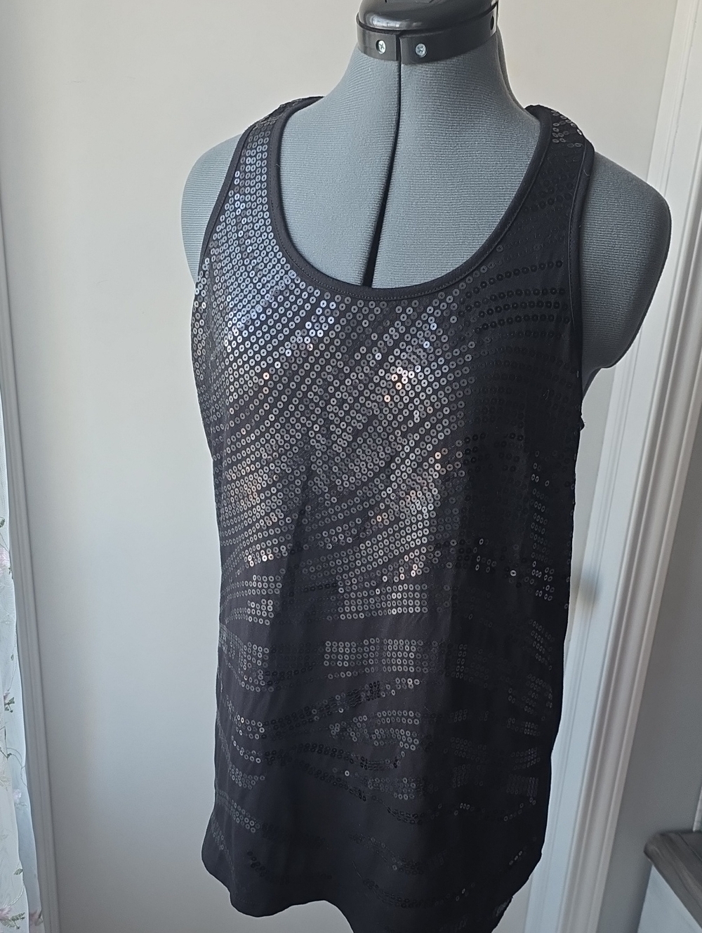 imPRESS Black Sequin Racerback Tank